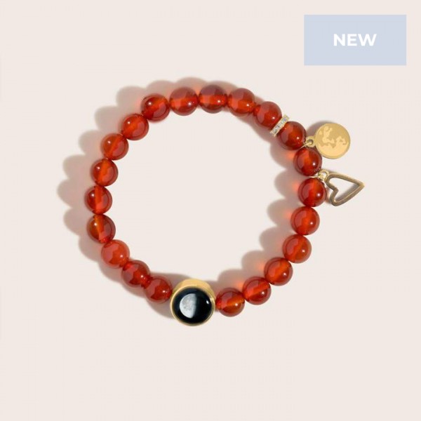 Brilliant Blush Jade Bracelet in Gold