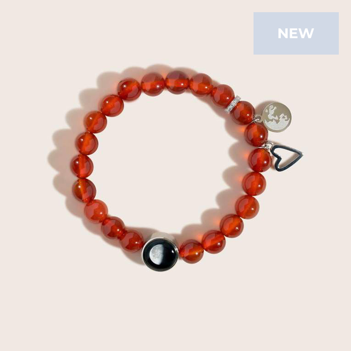 Brilliant Blush Jade Bracelet in Stainless Steel