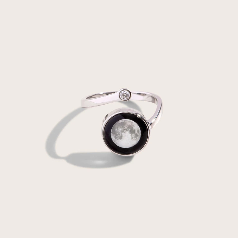 Cosmic Spiral Ring in Rhodium