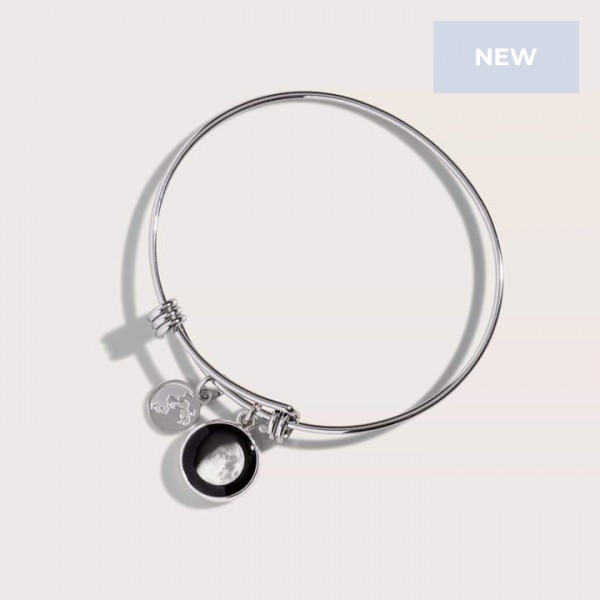 Modern Moon Bangle in Stainless