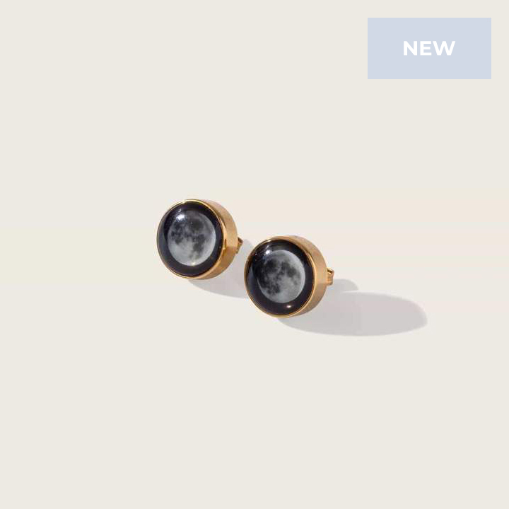 Moonshine Stud Earrings in Gold