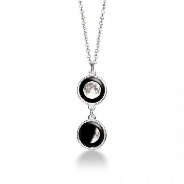 Lunar Twin Charm Necklace